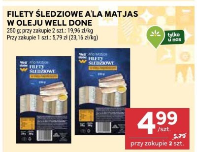 Filety śledziowe a'la Matjas w oleju Well Done promocja w Stokrotka