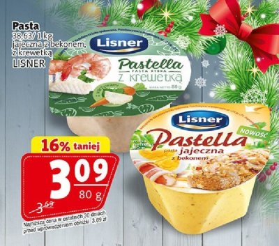 Pasta jajeczna z bekonem, z krewetką Lisner Pastella promocja w Prim Market