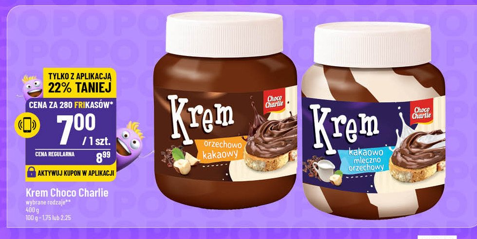 Krem mleczno-orzechowy Choco charlie promocja