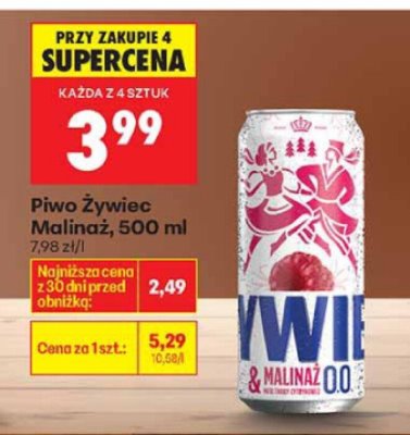 Piwo Żywiec Malinaż, 500 ml promocja w Biedronka
