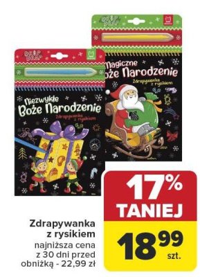 Zdrapywanka z rysikiem różne wzory z 30 dni przed obniżką promocja w Carrefour
