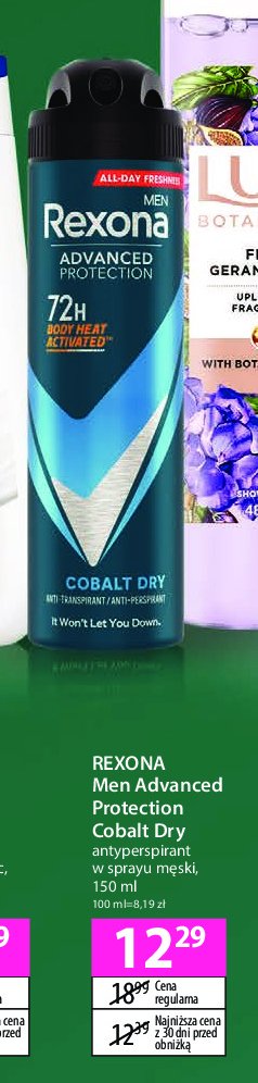 Dezodorant cobalt dry REXONA MEN ADVANCED PROTECTION promocja