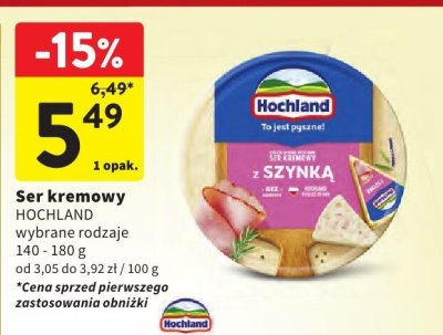 Ser kremowy HOCHLAND promocja w Intermarche