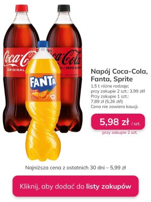 Napój gazowany  1,5l promocja w Stokrotka