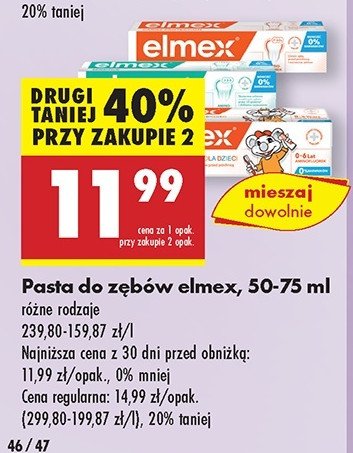 Pasta do zębów przeciw próchnicy Elmex promocja w Biedronka