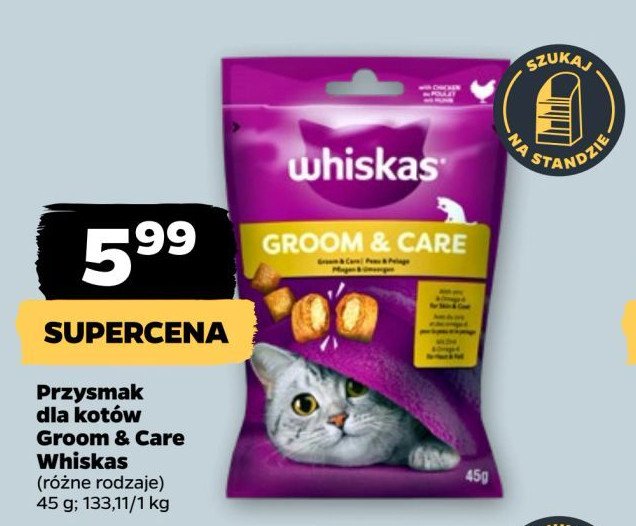 Przysmak dla kota groom & care Whiskas promocja w Netto