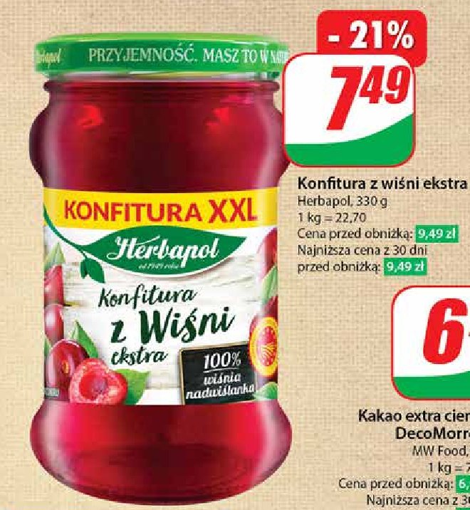 Konfitura z wiśni Herbapol promocja w Dino