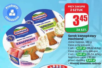 Serek kanapkowy Hochland promocja w Dino