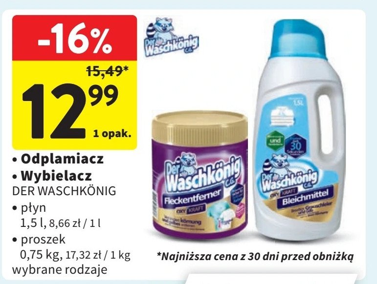 Odplamiacz w proszku Der waschkonig promocja w Intermarche