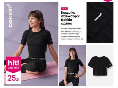 Koszulka dziewczęca czarna promocja w Pepco