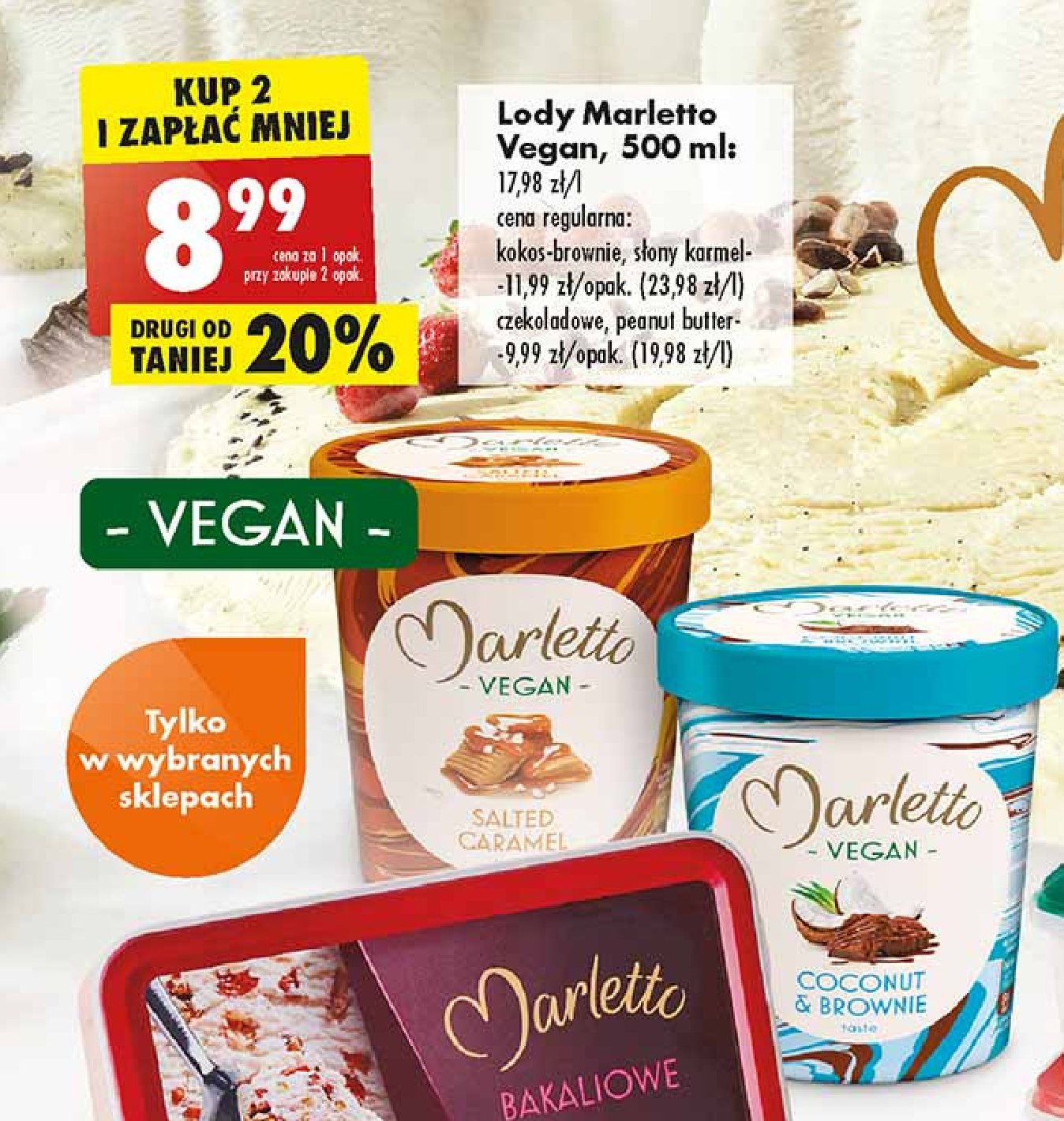 Lody czekolada Marletto vegan promocje