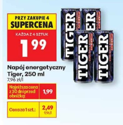Napój energetyczny Tiger 250ml promocja w Biedronka