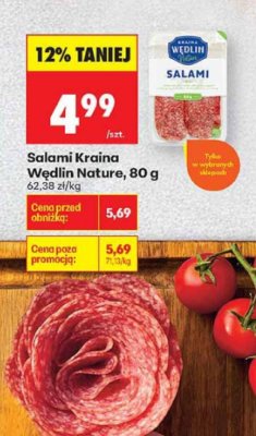 Salami Kraina Wędlin Nature promocja w Biedronka