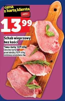 Schab wieprzowy bez kości promocja w TOPAZ