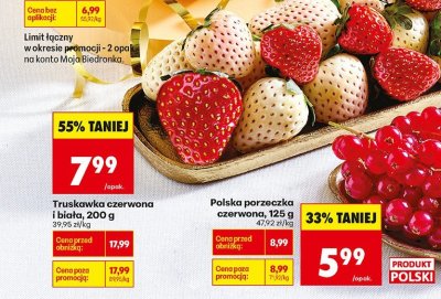 Truskawka czerwona i biała 200 g promocja w Biedronka