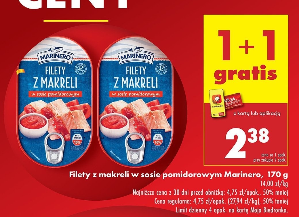 Filety z makreli w sosie pomidorowym Marinero promocja