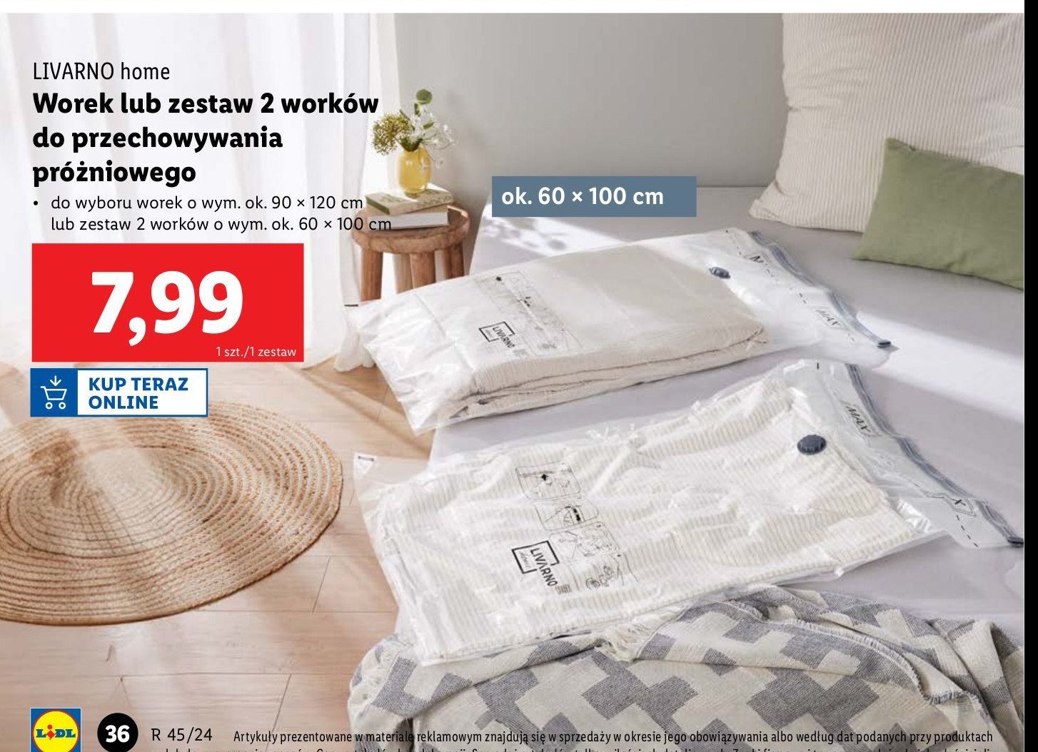 Worki próżniowe 60 x 100 cm LIVARNO HOME promocja w Lidl