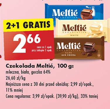 Czekolada mleczna Meltie promocja