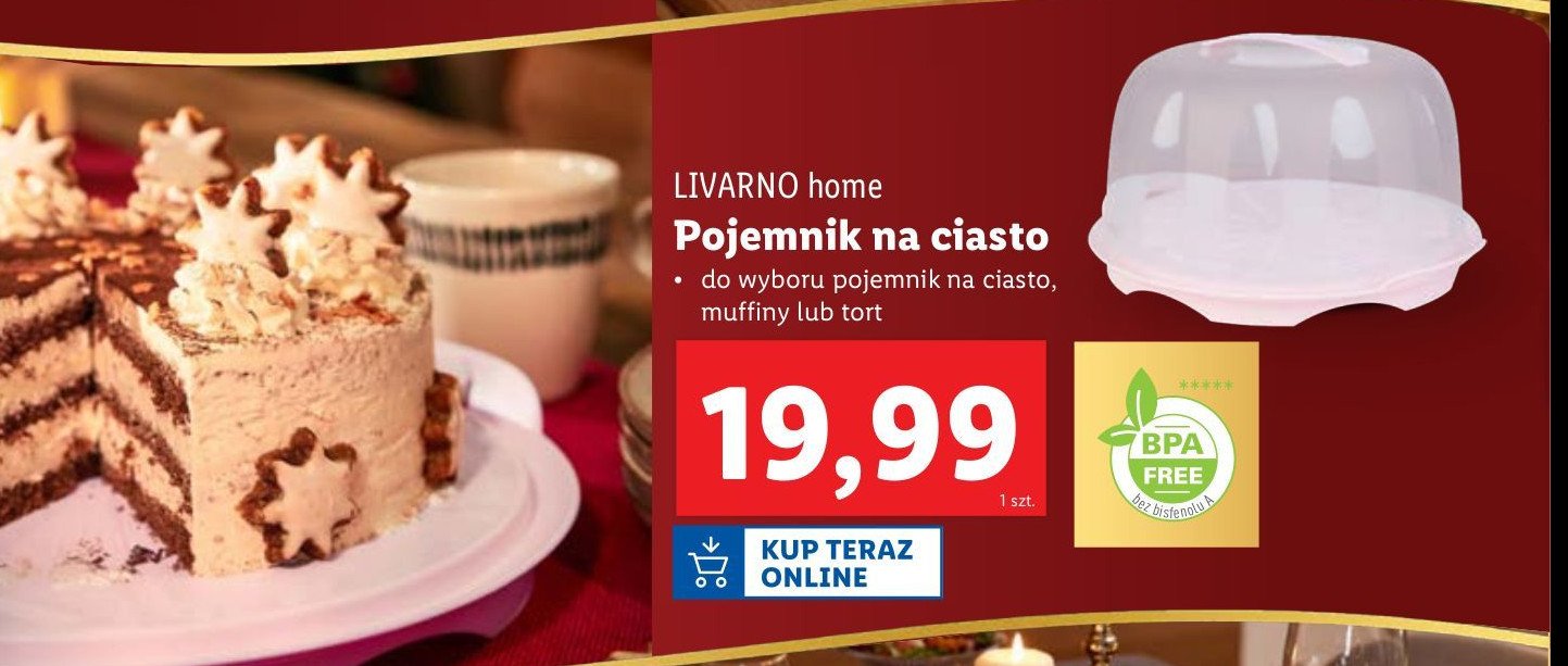 Pojemnik na tort LIVARNO HOME promocja w Lidl