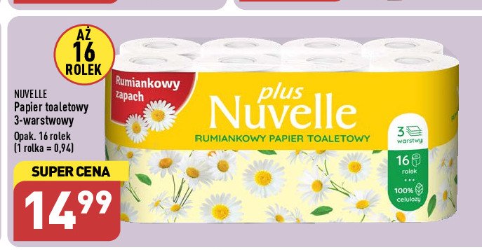 Papier toaletowy rumiankowy Nuvelle plus promocja w Aldi