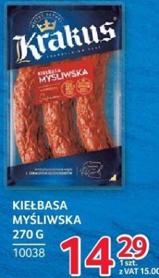 Kiełbasa myśliwska Krakus 270g promocja w Selgros
