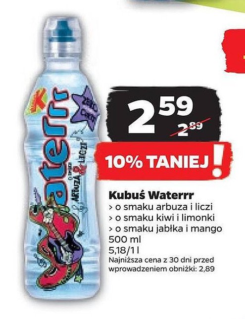 Woda arbuz-liczi Kubuś waterrr promocja