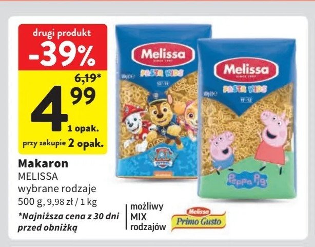 Makaron dla dzieci psi patrol Melissa pasta kids promocja