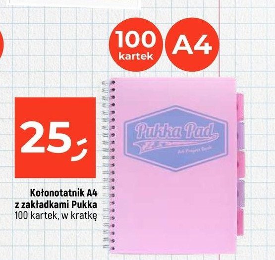 Kołozeszyt a4 100 kartek kratka Pukka pad promocja