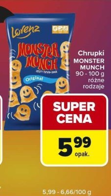 Chrupki MONSTER MUNCH 50-75 g różne rodzaje Lorenz promocja w Carrefour Express