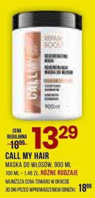 Maska do włosów CALL MY HAIR promocja w Drogerie Natura