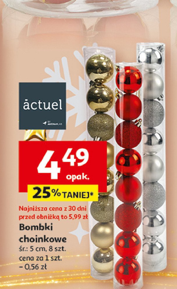 Bombki plastikowe 5 cm Actuel promocja