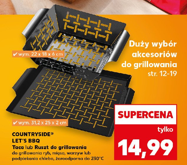 Ruszt do grillowania 22 x 18 x 6 cm COUNTRYSIDE promocja w Kaufland