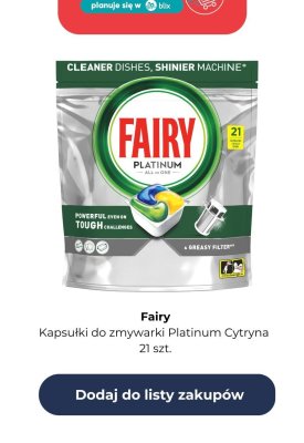 Kapsułki do zmywarki Platinum Cytryna 21 szt. promocja w Dino