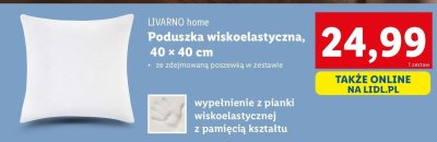 Poduszka z piank膮 wiskoelastyczn膮 40 x 40 cm LIVARNO HOME promocja