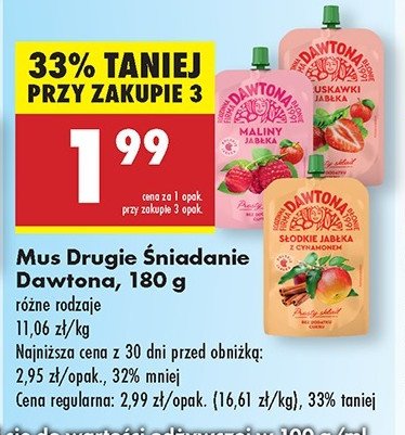 Mus słodkie jabłka z cynamonem Dawtona promocja