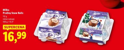 Praliny Snow Balls, różne rodzaje promocja w Lidl
