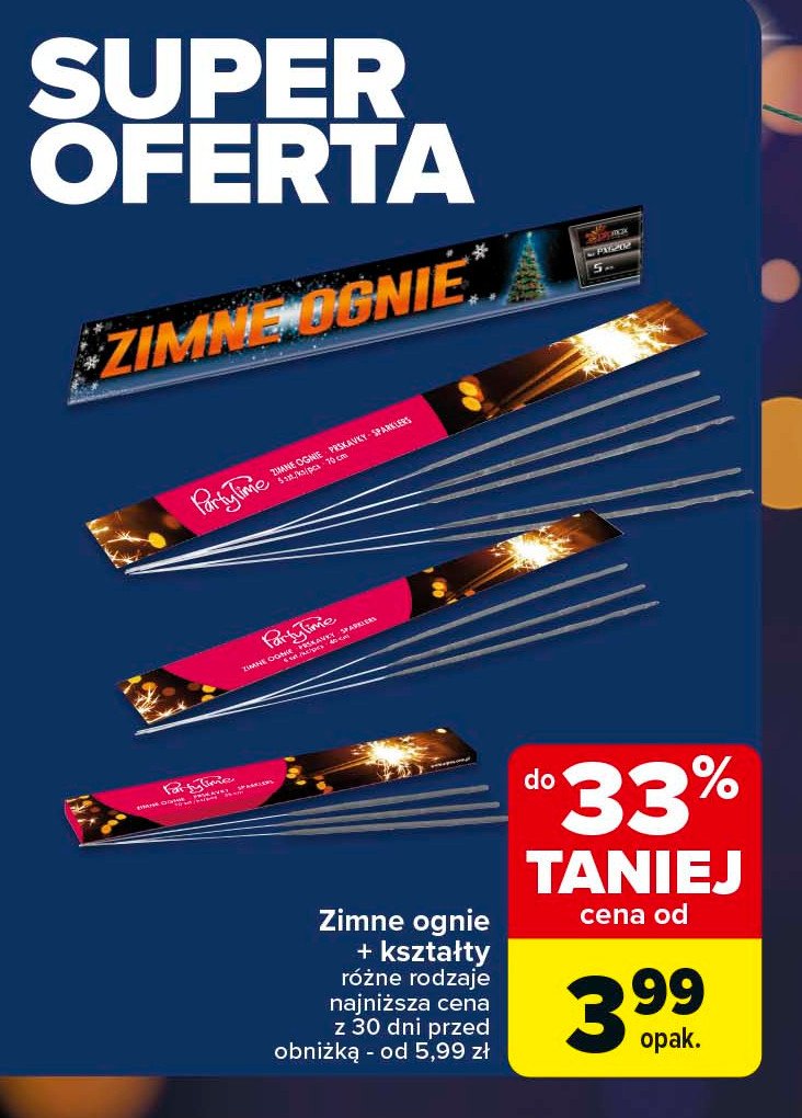 Zimne ognie 25 cm PARTY TIME promocja