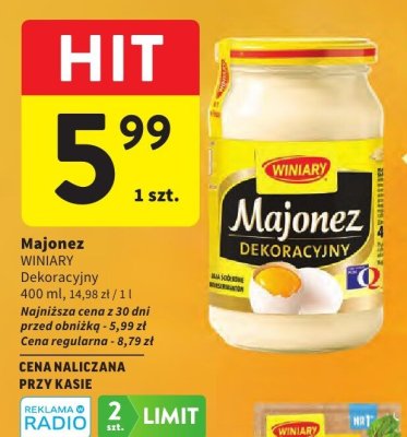 Majonez WINIARY Dekoracyjny promocja w Intermarche