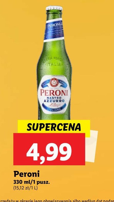 Piwo Peroni nastro azzurro promocja w Lidl