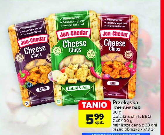Chipsy serowe tzatziki & chili Jon-chedar promocja