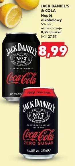 Drink JACK DANIEL'S & COLA promocja w Kaufland