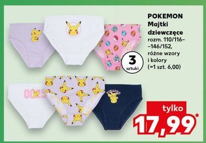 Majtki dziewczęce 110/116-146/152 pokemon promocja