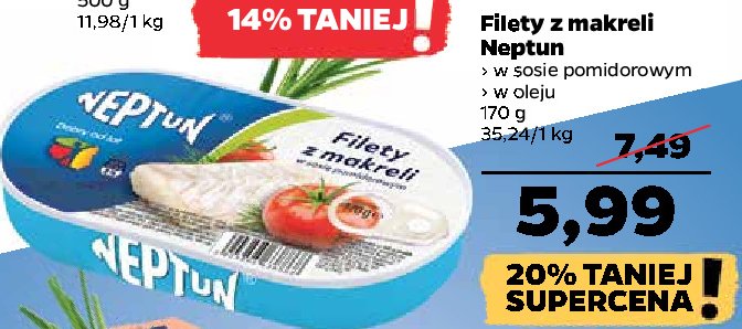 Filety z makreli w sosie pomidorowym Neptun promocja