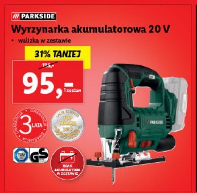Wyrzynarka akumulatorowa 20 v Parkside promocja