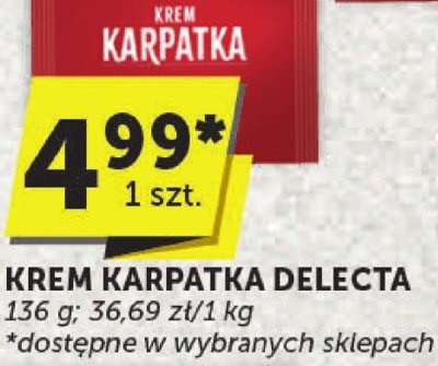 Krem Karpatka Delecta promocja w Euro Sklep