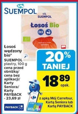 Łosoś wędzony bio Suempol promocja w Carrefour Market