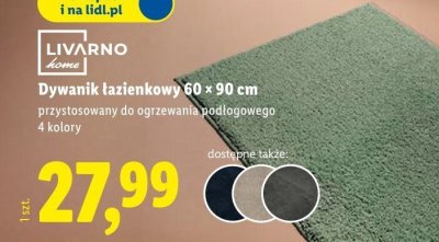 Dywanik łazienkowy Livarno 60 x 90 cm promocja w Lidl