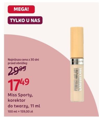 Korektor do twarzy Miss Sporty promocja w Rossmann