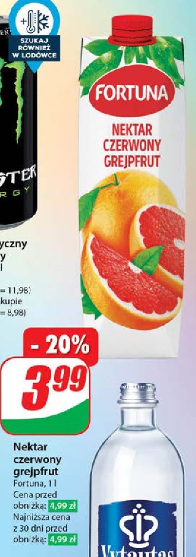 Nektar czerwony grejpfrut Fortuna promocja w Dino