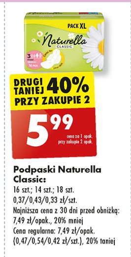 Podpaski night ze skrzydełkami 2-pak Naturella classic promocja